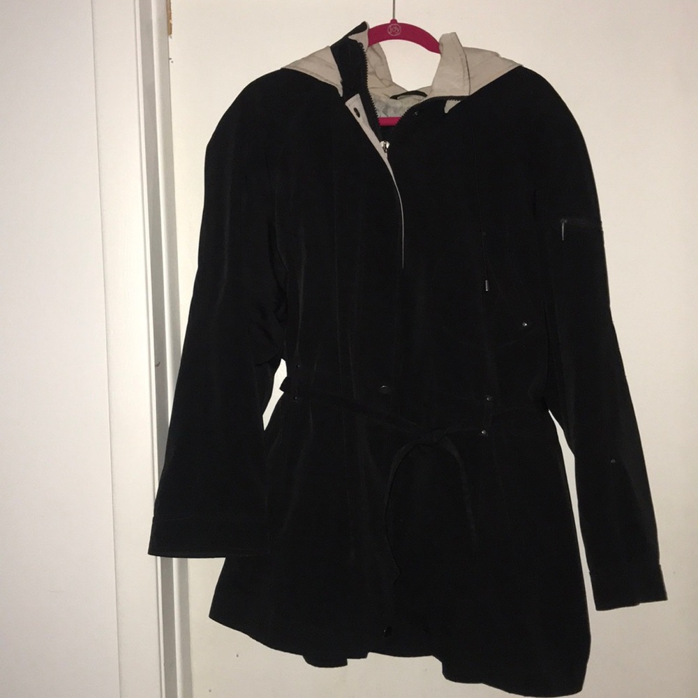 Black Trench Coat with Built In Belt